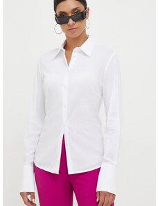 Košeľa Pinko dámska, biela farba, regular, s klasickým golierom, 102164.Y817