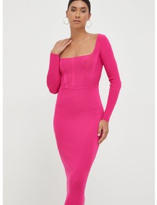 Šaty Pinko fialová farba, midi, priliehavá, 101856.A16N