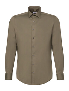 Pánska módna košeľa Slim fit v olivovej farbe Seidensticker