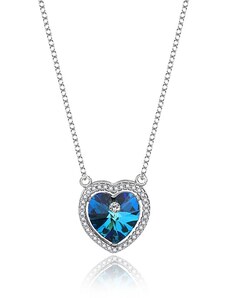 GRACE Silver Jewellery Stříbrný náhrdelník Swarovski Elements Angela Blue - stříbro 925/1000