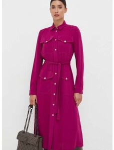 Šaty Pinko fialová farba, midi, áčkový strih, 102040.A194