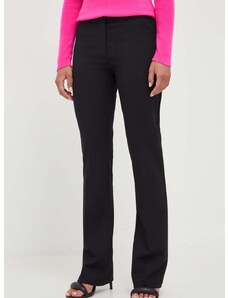 Nohavice s prímesou vlny Pinko čierna farba, rovné, vysoký pás, 102204.A18F