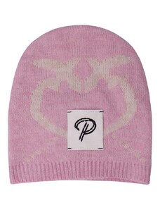 Detská čiapka s prímesou vlny Pinko Up ružová farba biela, z tenkej pleteniny
