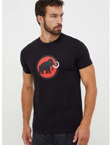 Športové tričko Mammut Core čierna farba, s potlačou