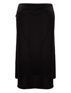 Trendyol Curve Black Satin Skirt With Accessory Detail
