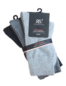 Bavlnené jednofarebné elastické zdravotné ponožky bez gumičiek RS