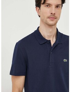 Polo tričko Lacoste pánsky, tmavomodrá farba, jednofarebný
