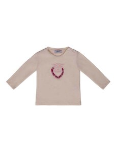 Tričko s dlhým rukávom pre bábätká Pinko Up béžová farba