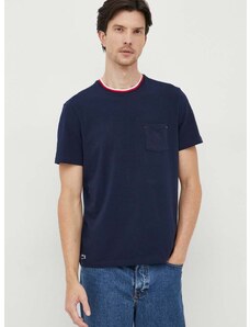 Tričko Lacoste tmavomodrá farba, jednofarebný