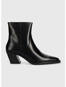 Kožené členkové topánky Vagabond Shoemakers ALINA dámske, čierna farba, na podpätku, 5621.001.20