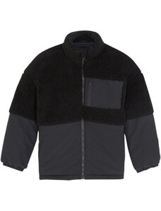 bonprix Zimná bunda, dievčenská, s kožušinou, farba čierna