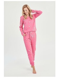 Taro Dámske pyžamo Erika ružové s hviezdičkami