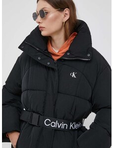 Bunda Calvin Klein Jeans dámska, čierna farba, zimná