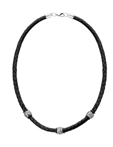 Manoki Pánský náhrdelník André přírodní kůže a chirurgická ocel