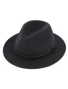 Fiebig - Headwear since 1903 Cestovný vodeodolný klobúk vlnený od Fiebig s menšou krempou - šedý s koženou stuhou