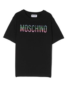 Dievčenské tričko s logom čierne MOSCHINO