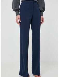 Nohavice MICHAEL Michael Kors dámske, tmavomodrá farba, široké, vysoký pás