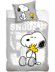 Carbotex Bavlnené posteľné obliečky Snoopy a Woodstock - 100% bavlna - 70 x 90 cm + 140 x 200 cm