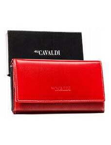 Veľká, kožená dámska peňaženka so zapínaním na patentku — 4U Cavaldi