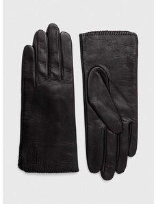 Kožené rukavice By Malene Birger dámske, čierna farba