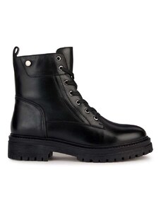 Členkové topánky Geox D IRIDEA Q dámske, čierna farba, na plochom podpätku, D26HRQ 00039 C9999
