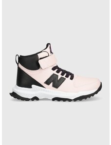 Detské zimné kožené topánky New Balance PT800TP3 ružová farba