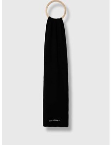 Šál s prímesou vlny Karl Lagerfeld čierna farba, melanžový