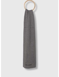 Šál s prímesou vlny Karl Lagerfeld šedá farba, melanžový