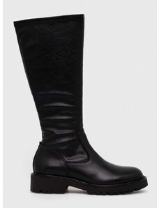 Vysoké čižmy Vagabond Shoemakers KENOVA dámske, čierna farba, na podpätku, 5641.102.20