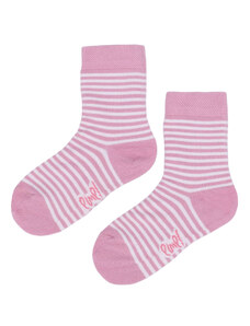 Detské bavlněné ponožky Emel - Prúžok ružová - 100-63