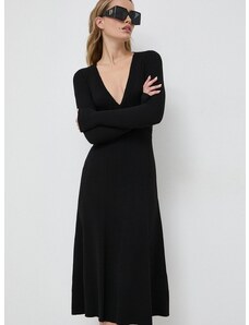 Šaty Pinko čierna farba, midi, áčkový strih, 102023.A18P