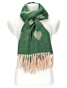 Cashmere Dámsky zelený teplý dlhý zimný šál 208x64 cm
