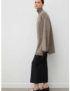 Vlnený sveter By Malene Birger dámsky, béžová farba, tenký, s rolákom