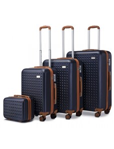 KONO Cestovný set kufrov - flexibilný 4 set s TSA zámkom, tmavomodrý