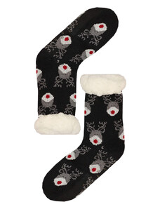 Pesail Mounty black hrejivé ponožky baránok WW058