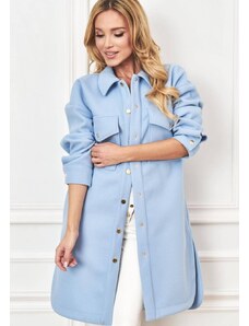Blue coat with shirt cut long Lalous