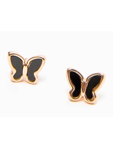 Yups Earrings with enamel butterfly black
