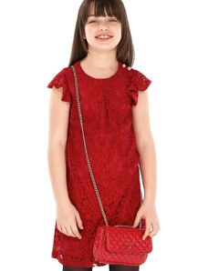 Dievčenské šaty Guess červená farba, mini, rovný strih