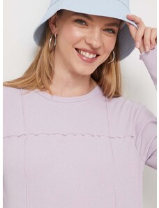 Tričko s dlhým rukávom Vans dámsky, fialová farba