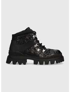 Členkové topánky Desigual dámske, čierna farba, na platforme, 23WSTO01.9019