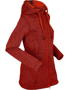 bonprix Bunda z pleteného flísu s kapucňou, farba červená