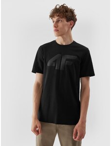 4F Pánske regular tričko s potlačou - čierne