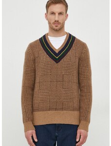 Vlnený sveter Polo Ralph Lauren pánsky, béžová farba, teplý