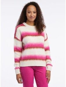 Orsay Pink-cream women's striped sweater with mixed wool - Women