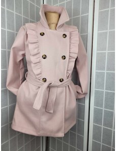 Dievčenský jesenný kabát svetlo ružový