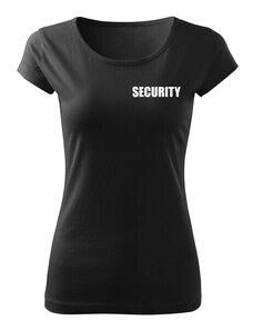 DRAGOWA dámske tričko s nápisom SECURITY, čierne
