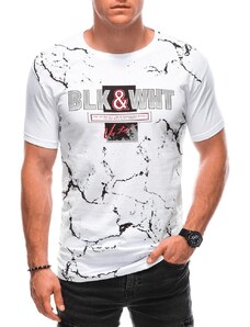 Buďchlap Trendy biele krátke tričko s výrazným nápisom S1915