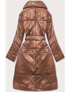 Ann Gissy Hnedá oversize bunda z ekologickej kože (AG1-J9080)