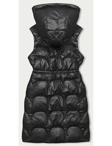 S'WEST Čierna vypasovaná vesta s kapucňou (B8173-1)