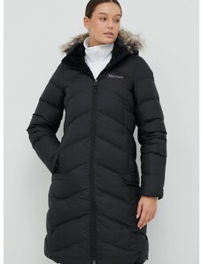Páperová bunda Marmot Montreaux dámska, čierna farba, zimná,